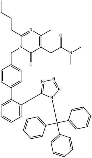 2-butyl-1,6-dihydro-N,N,4-trimethyl-6-oxo-1-[[2'-[1-(triphenylmethyl)-1H-tetrazol-5-yl][1,1'- biphenyl]-4-yl]methyl]-5-pyrimidinacetamid