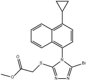 Methyl-2-(5-broMo-4-(4-cyclopropylnaphthalen-1-yl)-4H-1,2,4-triazol-3-ylthio)acetat