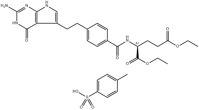N-[4-[2-(2-amino-4,7-dihydro-4-oxo-3H-pyrrolo[2,3-d]pyrimidin-5-yl)ethyl]benzoyl]-L-glutaminsyre 1, 5-diethylester 4-methylbenzensulfonat